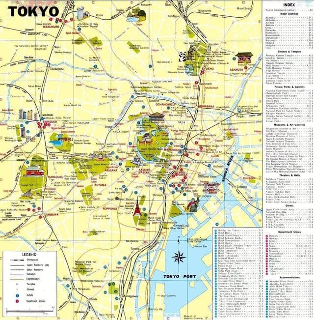 Tokyo city center map