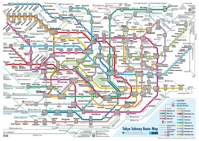 Tokyo metro stations map