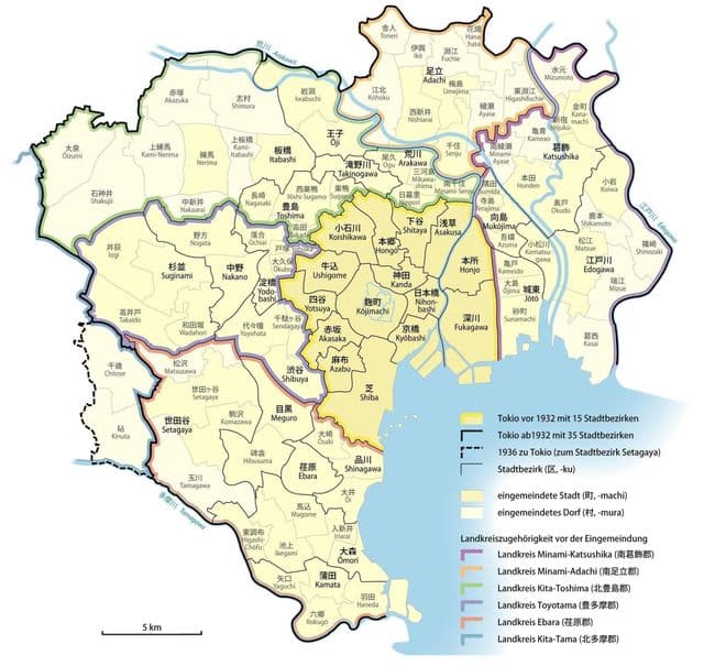 Tokyo neighborhoods map