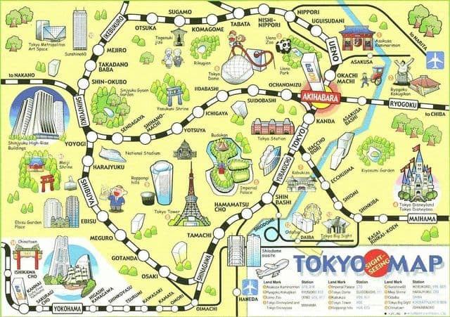 Tokyo sightseeing map
